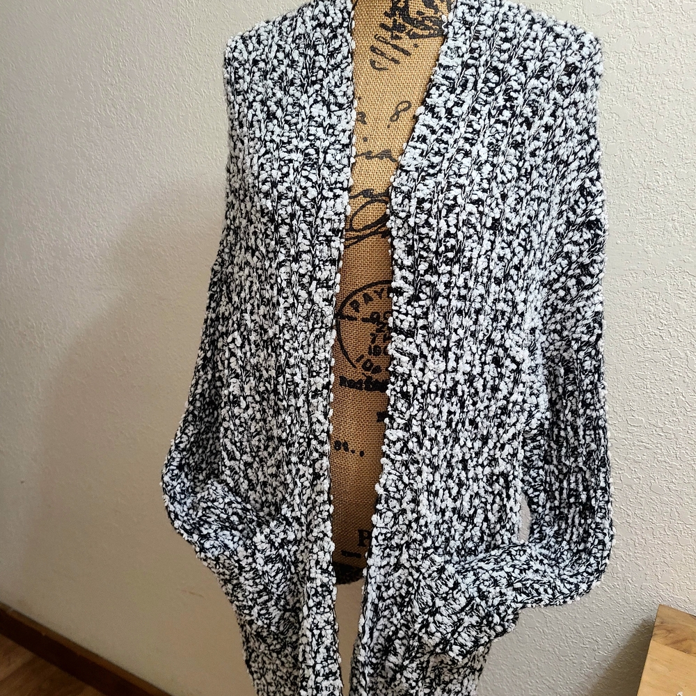 Elegant Black and White Women's Cardigan